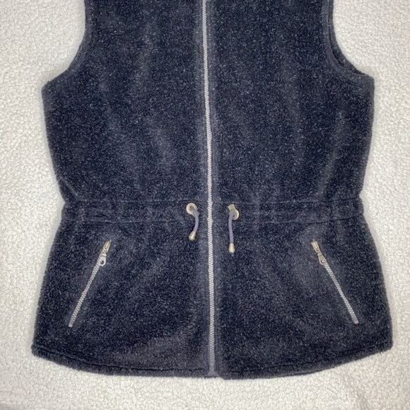 Tsunami Black Fuzzy Fleece Vest: Size Medium - Picture 3 of 8